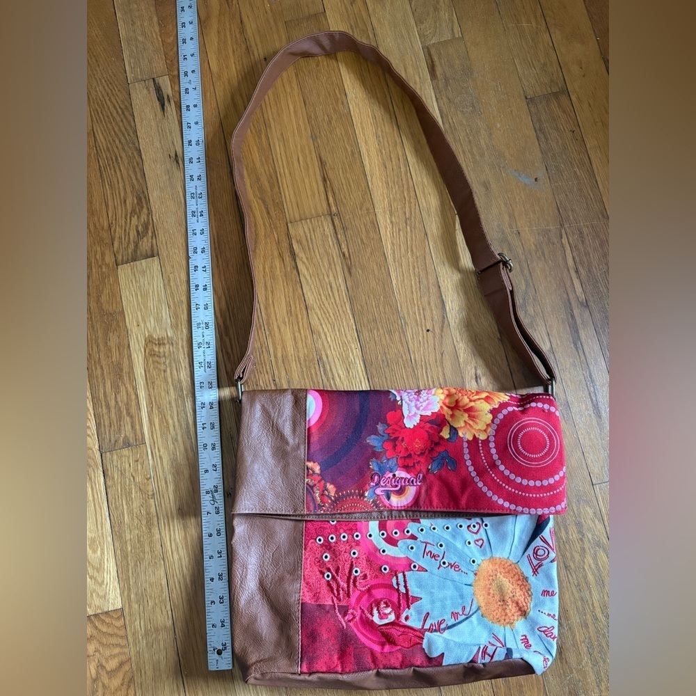 DESIGUAL canvas and leather messenger bag!